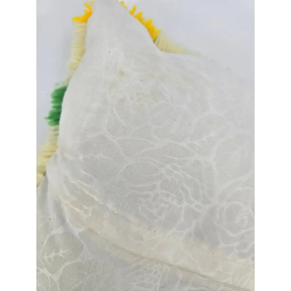 Vintage Cottagecore‎ Botanical Latch Hook Sunflower Pillow